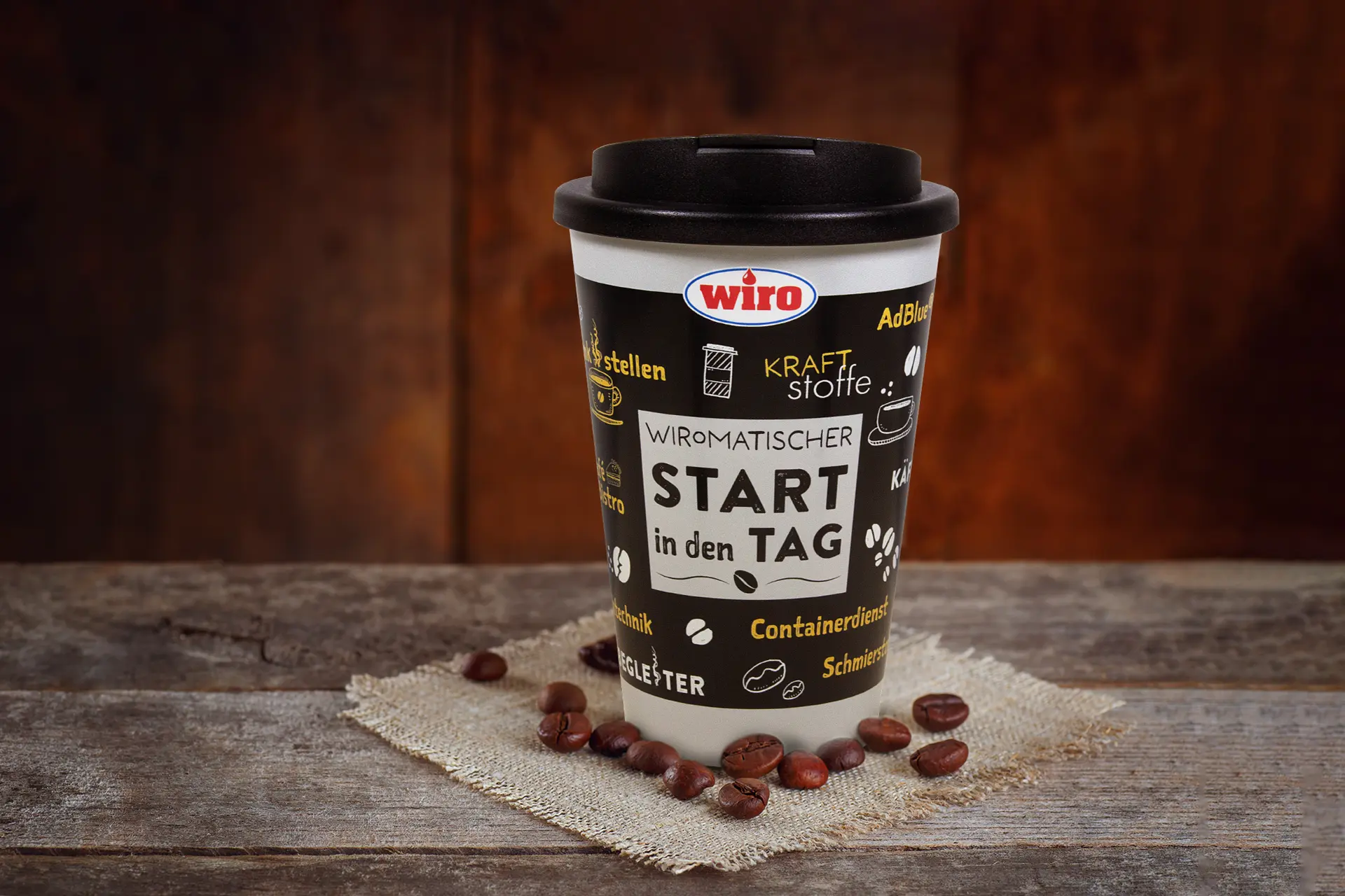 wiro Kaffeebecher mit Bohnen